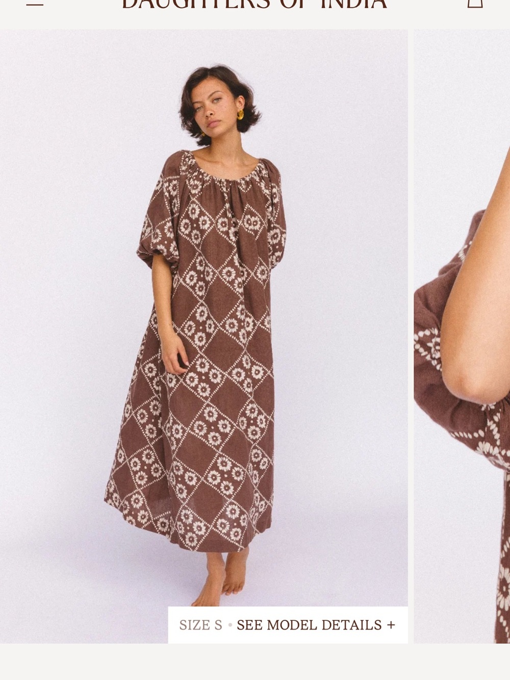 Daughters of India Dahlia Maxi Dress in Maple
